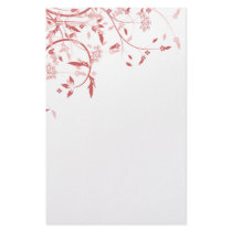 Spring Vine & Birds & White Stationary Stationery Paper