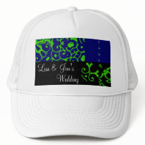 Spring Wedding Black & Blue Hat - Customizable
