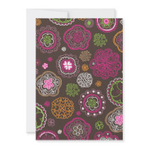Spring wedding flower doodle card (blanco inside) custom announcement
