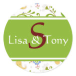 Spring Weeding Bride  &amp; Groom Envelope Seal Round Stickers