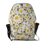 Spring White Daisies Flowers Ladybugs Nature Bag rickshaw messenger bags