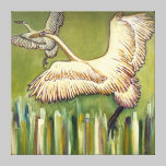 Spring Wild Birds Flying in the Countryside Green canvas prints