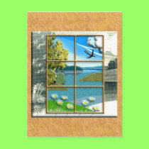 Spring window postcard