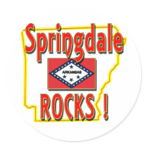 Springdale Rocks ! (red) stickers by ArkansasDotCom Springdale Rocks ! (red) stickers