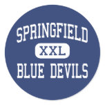 Springfield - Blue Devils - High - Holland Ohio Round Stickers