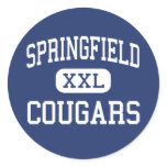 Springfield - Cougars - High - Springfield Round Sticker