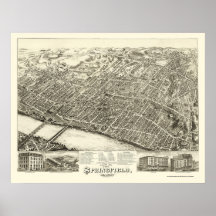 Springfield, MA Panoramic Map - 1875 Posters
