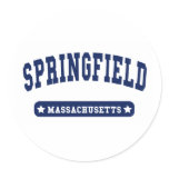 Springfield Massachusetts College Style tee shirts Round Stickers