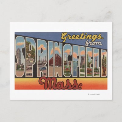 Springfield, Massachusetts - Large Letter Postcard