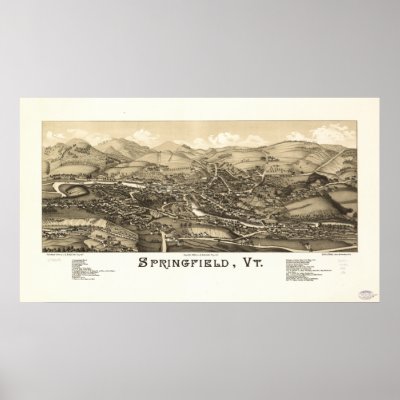 map of vermont rivers. Springfield Vermont 1886