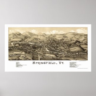 Springfield, VT Panoramic Map - 1886 Posters
