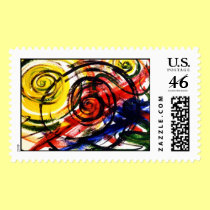 Springs Abstract Painting Stamp