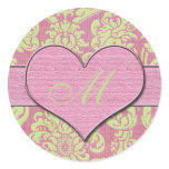 Spring's Damask Wedding stickers