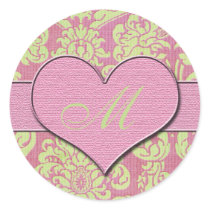 Spring's Damask Wedding stickers