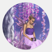 Spring's Fairy Bride Round Stickers