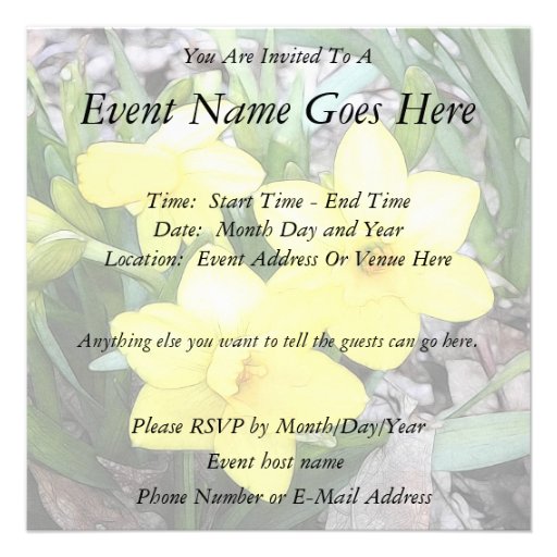 Spring's First Daffodils Personalized Announcements