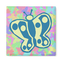 Springtime Butterflies Magnet Square