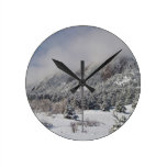 Springtime Colorado Rocky Mountains Boulder Round Clocks