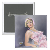 Springtime Flapper Button