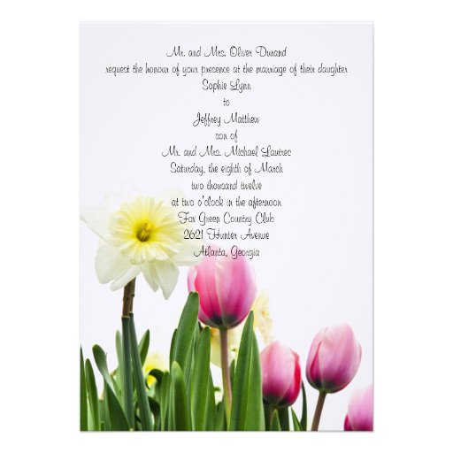 Springtime Floral Wedding Invitation