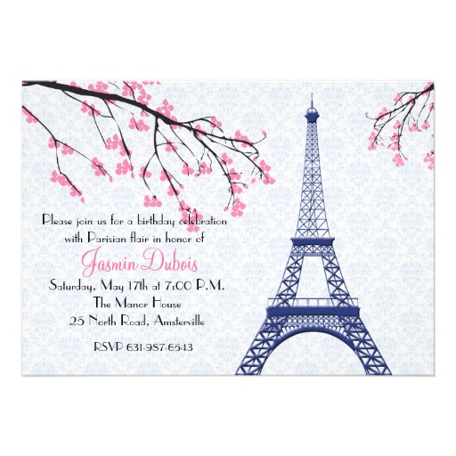 Springtime in Paris Invitation