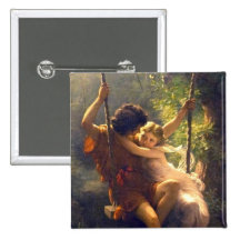 Springtime ~ Lovers on Swing Painting Pins