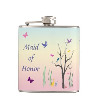 Springtime Maid of Honor Hip Flasks