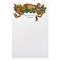 Springtime Orange Blossoms Fairy Stationery Paper