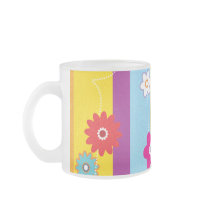 Springtime Stripes and Flowers Mugs