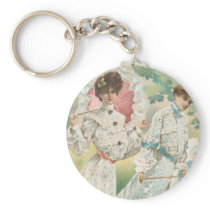 Springtime Victorian Ladies Keychain