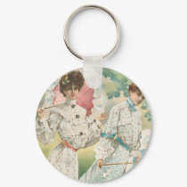 Springtime Victorian Ladies keychains by AlabasterRose Springtime Victorian Ladies keychains