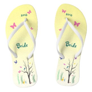 Springtime Wedding Bridal Flip Flops