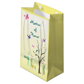 Springtime Wedding Matron of Honor Small Gift Bag
