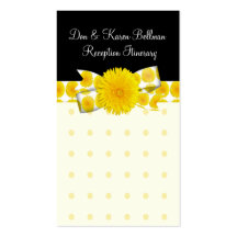 Springtime Yellow Dandelion Wedding Business Card Templates