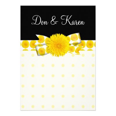 Springtime Yellow Dandelion Wedding Personalized Announcement