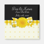 Springtime Yellow Dandelion Wedding Refrigerator Magnets
