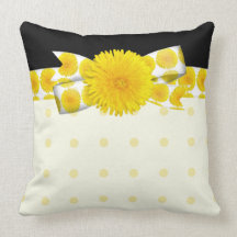 Springtime Yellow Dandelion Wedding Pillow