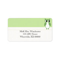 Springy Green Owl Custom Address Labels