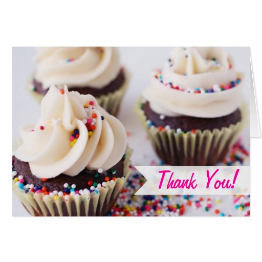 Sprinkle Cupcakes Thank You Greeting Card Zazzle