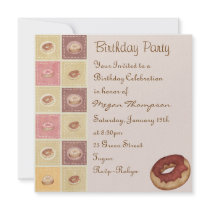 Sprinkle Donut Design Birthday Invitation