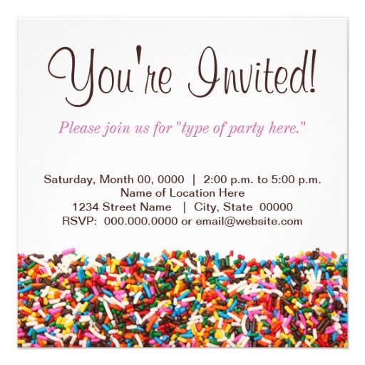 Sprinkles-Filled Party Invitation