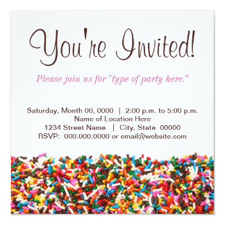 invitation sprinkles invitations filled dessert cookie decorating cake gifts announcements zazzle