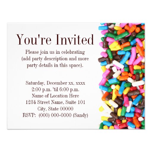 Sprinkles Invitation (front side)