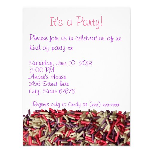 Sprinkles party invitation