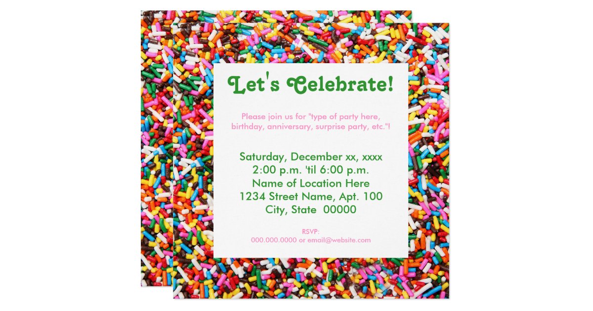 Sprinkles Party Invitations Zazzle