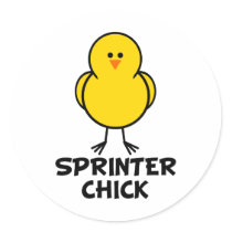 Sprinter Chick stickers by chicktshirts8 Sprinter Chick stickers