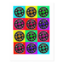 Sprockets POPART--Cyclist Biking Gifts Postcard