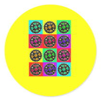 Sprockets POPART--Cyclist Biking Gifts stickers by gailg1957 Sprockets POPART--Cyclist Biking Gifts stickers