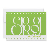 Sprog white Baby Shower Invitation by floatinglemonstype Sprog white Baby Shower Invitation