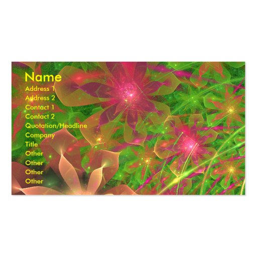 Sproingy Spring Flowers Fractal Art Business Card (front side)